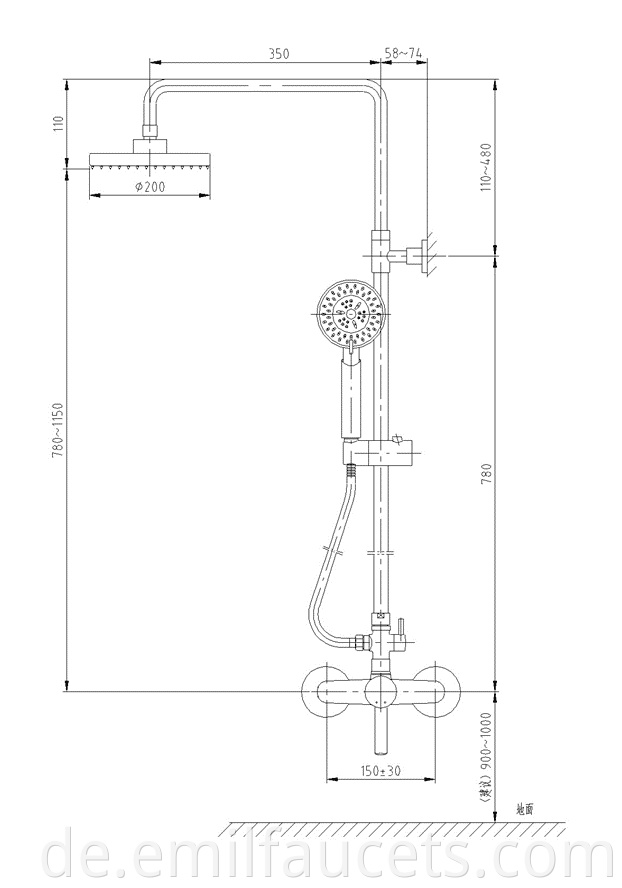 Shower tap fixtures faucet